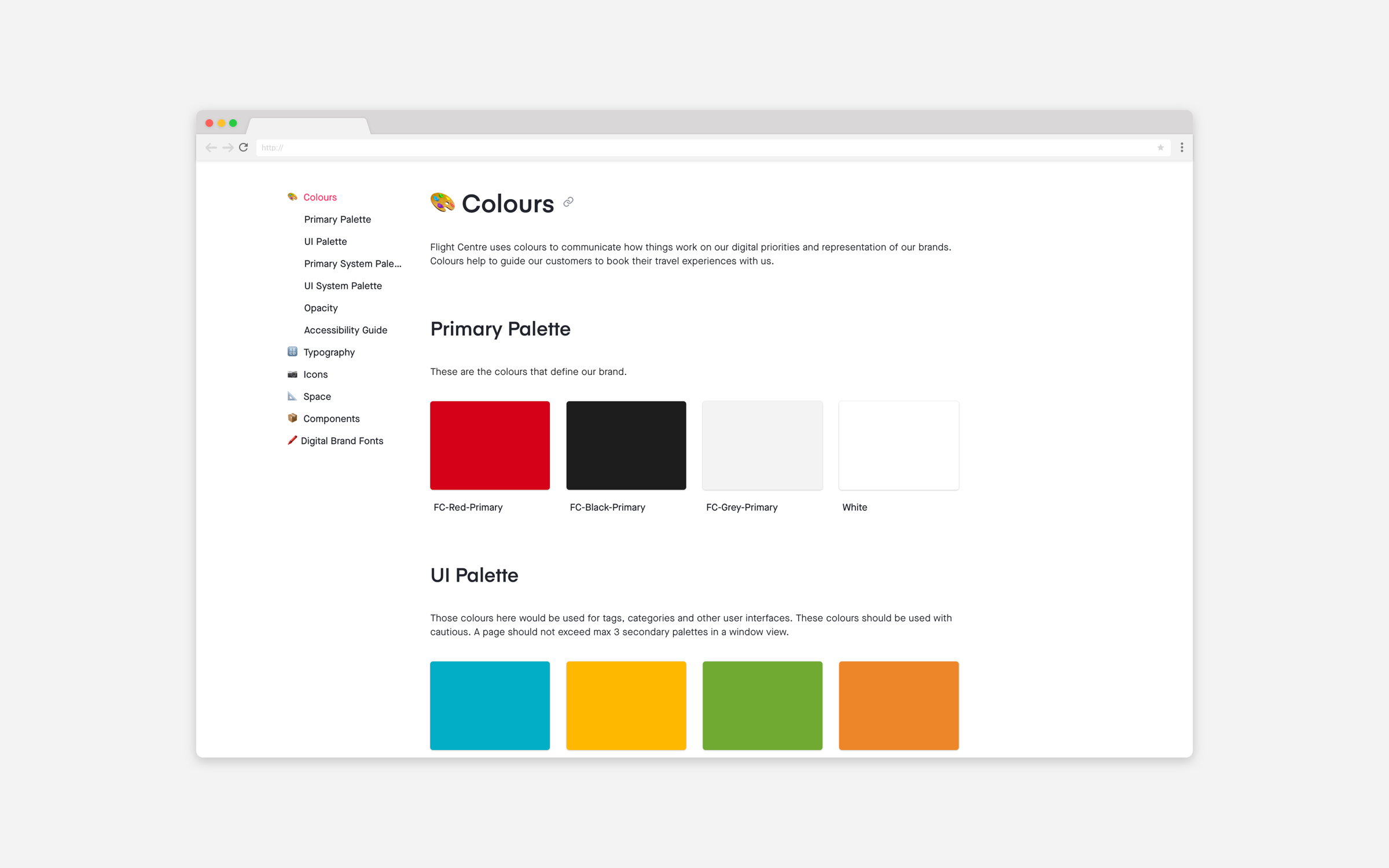 Flight Centre Canada - Digital Styleguide, Colour